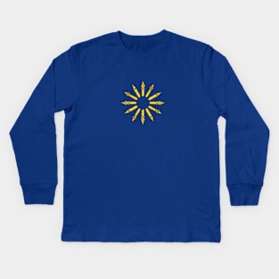 Dip Pen Nibs Circle (Blue and Yellow) Kids Long Sleeve T-Shirt